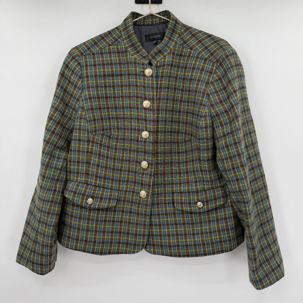 Talbots Women’s Plus Shetland Officer Apple Plaid Wool Blend Winter Size 16 - Picture 2 of 12